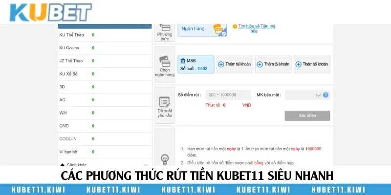 Những hình thức rút tiền cược nhà cái cực kỳ nhanh chóng