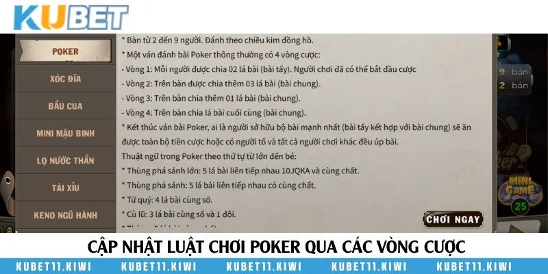 Luật chơi chi tiết từ A-Z qua 6 vòng cược 