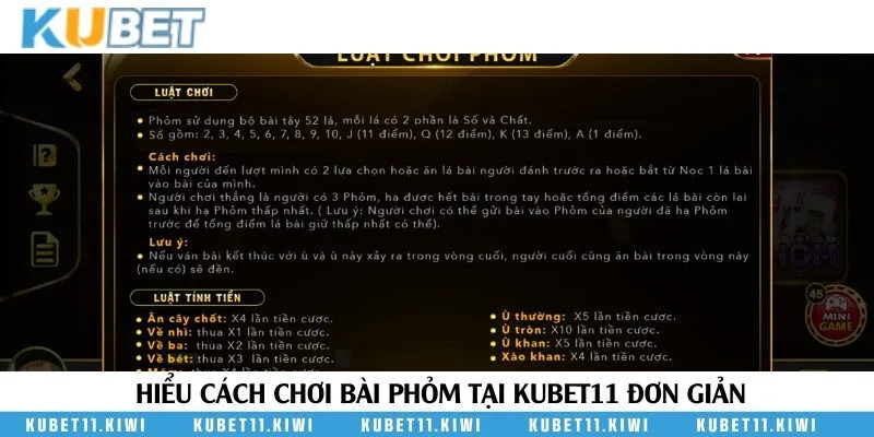 Chi tiết cách chơi bài phỏm tại Kubet11 đơn giản