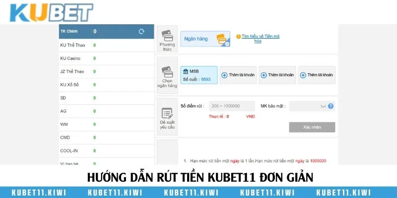 Rút tiền Kubet11